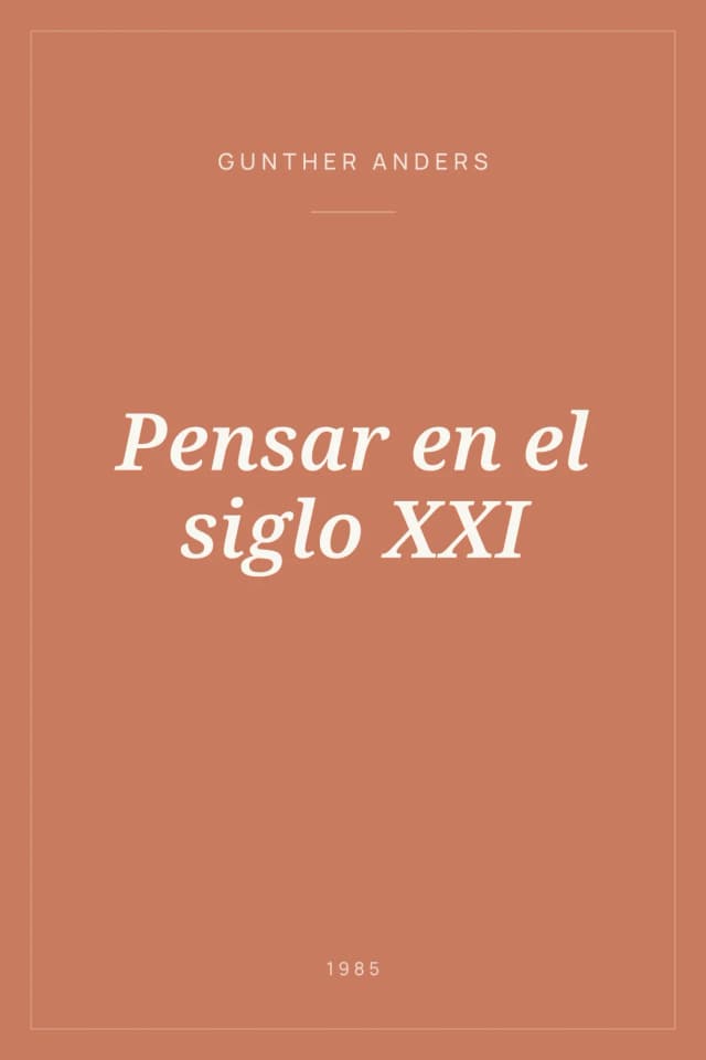 Portada de Pensar en el siglo XXI