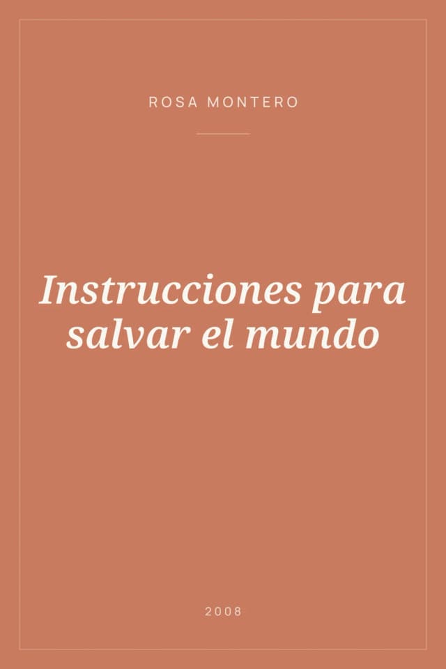 Portada de Instrucciones para salvar el mundo