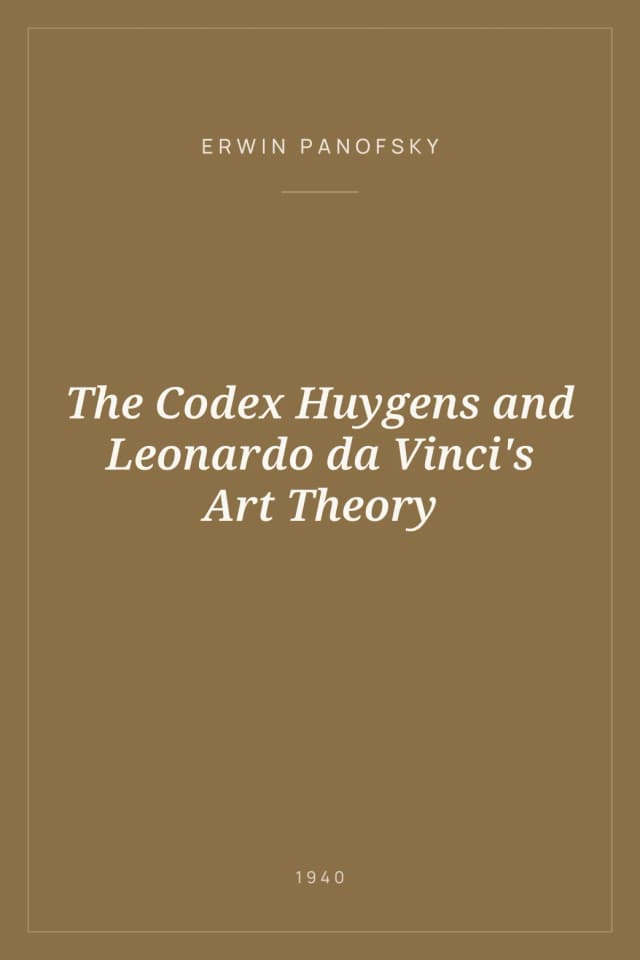 Portada de The Codex Huygens and Leonardo da Vinci's Art Theory