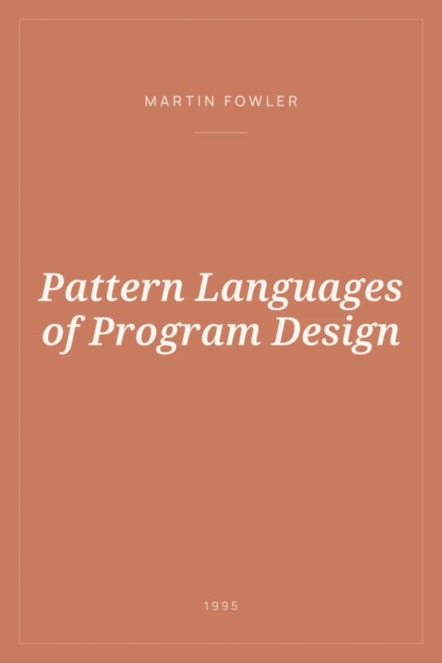 Portada de Pattern Languages of Program Design