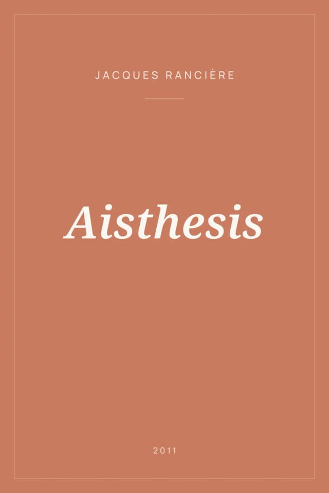 Portada de Aisthesis