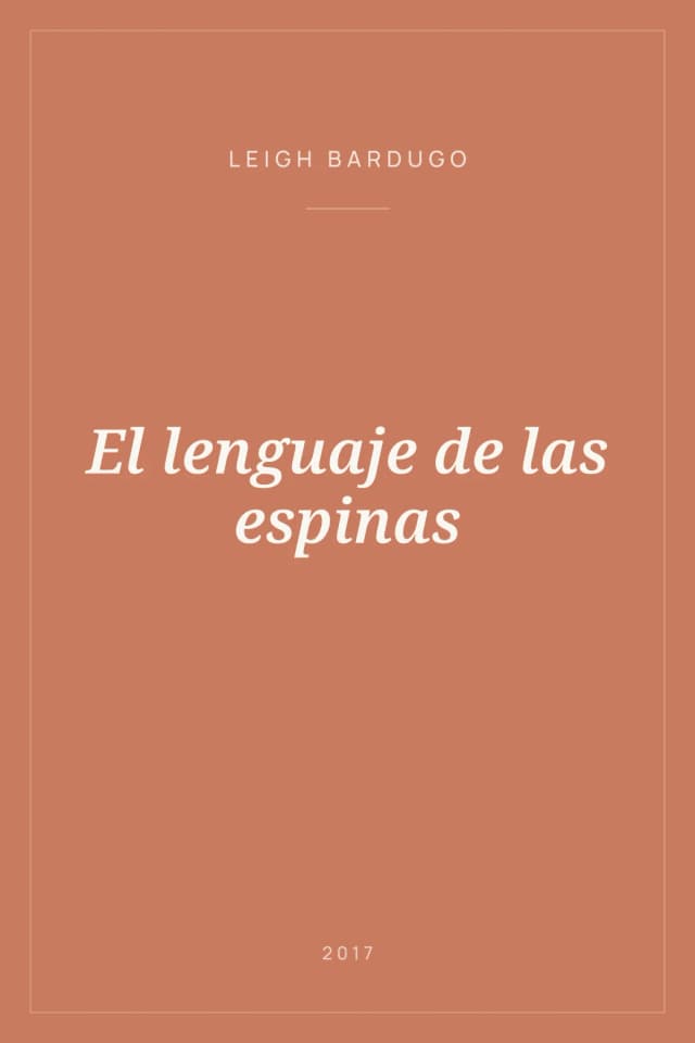 Portada de El lenguaje de las espinas