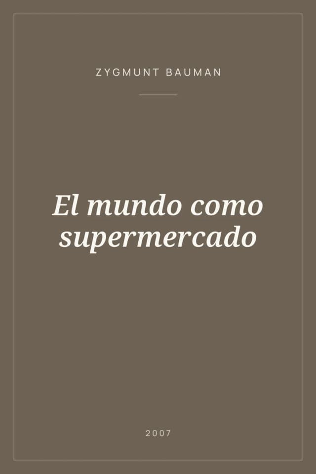 Portada de El mundo como supermercado