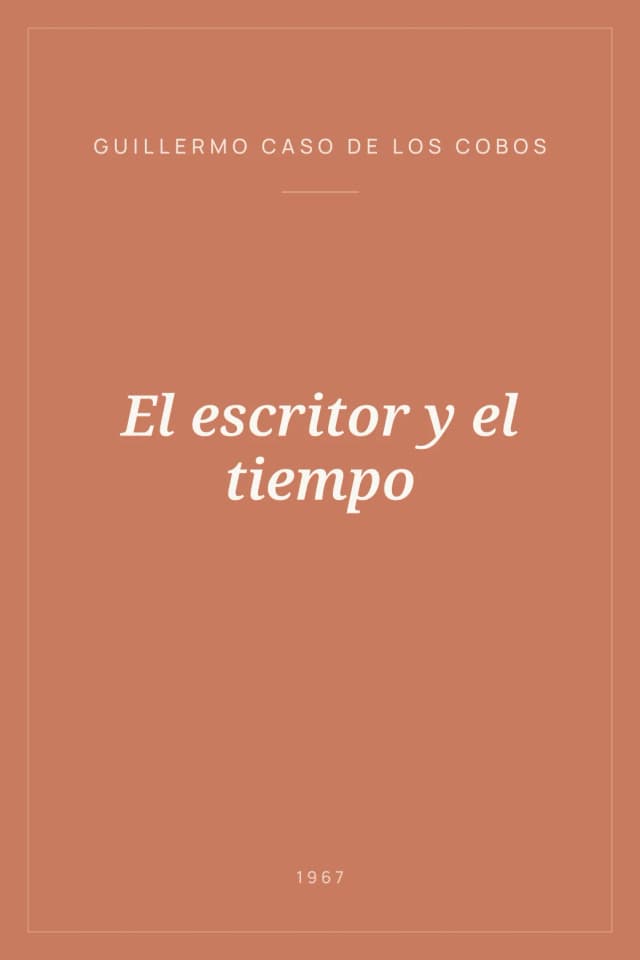 Portada de El escritor y el tiempo
