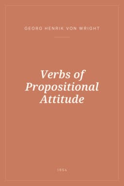 Portada de Verbs of Propositional Attitude
