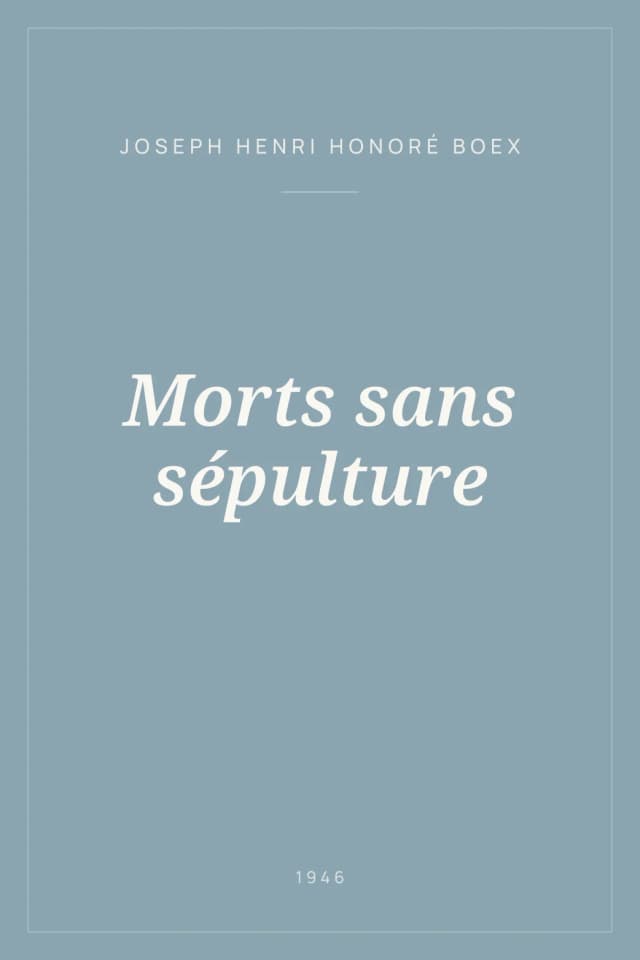 Portada de Morts sans sépulture