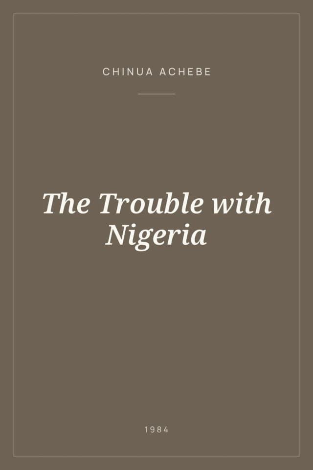 Portada de The Trouble with Nigeria