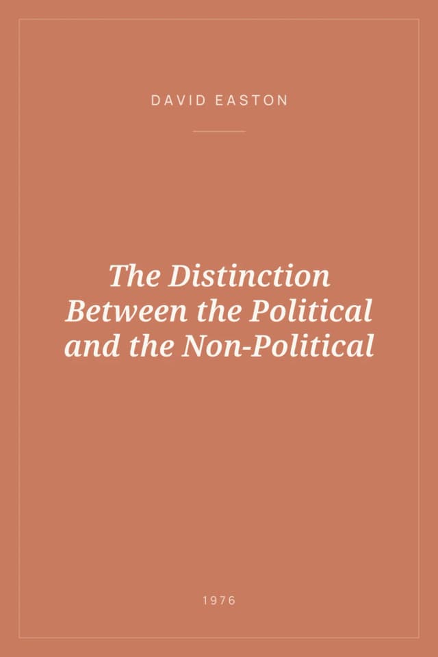 Portada de The Distinction Between the Political and the Non-Political