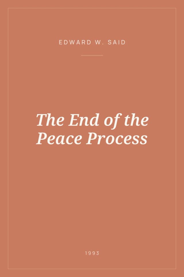Portada de The End of the Peace Process