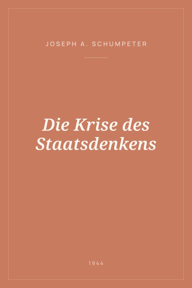 Portada de Die Krise des Staatsdenkens