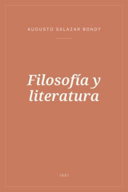 Portada de Filosofía y literatura