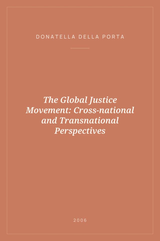 Portada de The Global Justice Movement: Cross-national and Transnational Perspectives