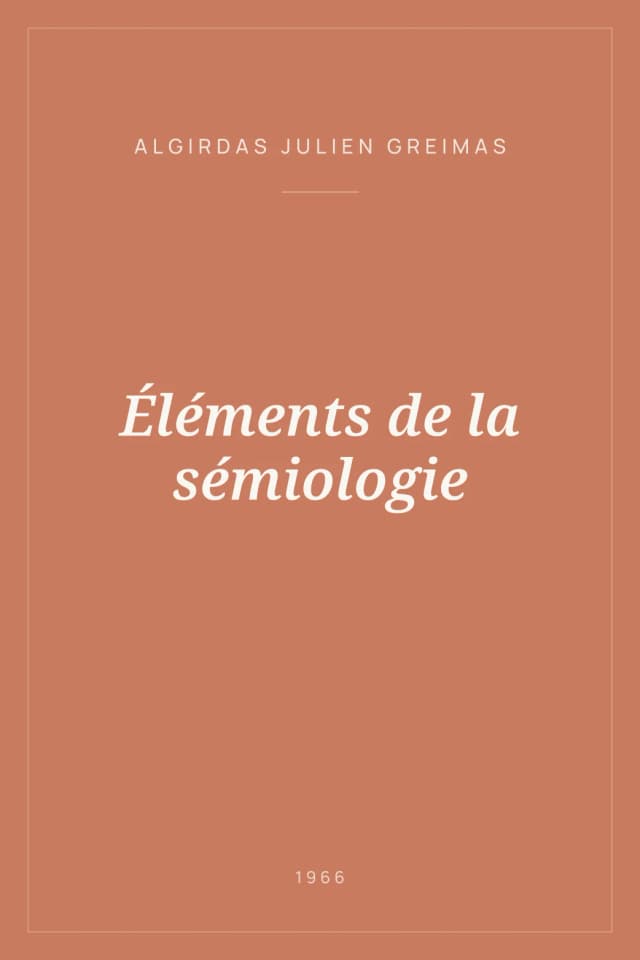 Portada de Éléments de la sémiologie