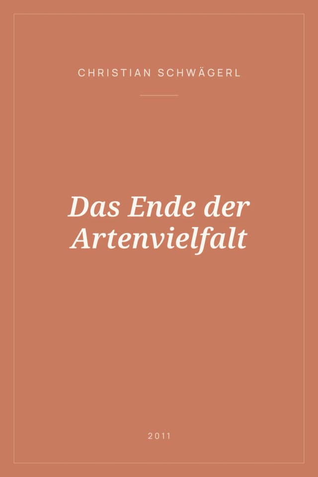 Portada de Das Ende der Artenvielfalt