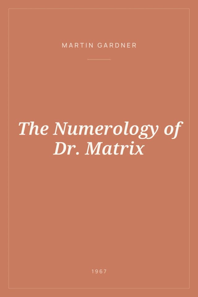 Portada de The Numerology of Dr. Matrix