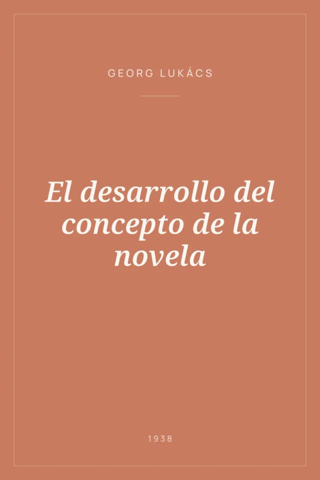 Portada de El desarrollo del concepto de la novela