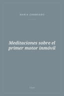Portada de Meditaciones sobre el primer motor inmóvil