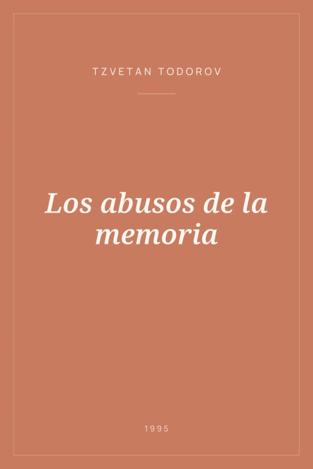 Portada de Los abusos de la memoria