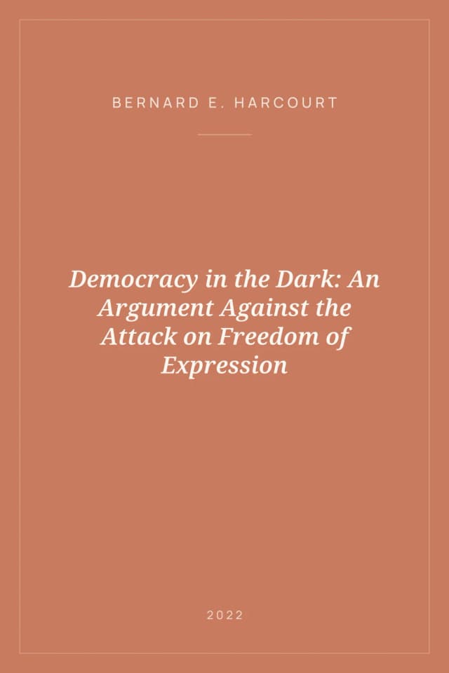 Portada de Democracy in the Dark: An Argument Against the Attack on Freedom of Expression