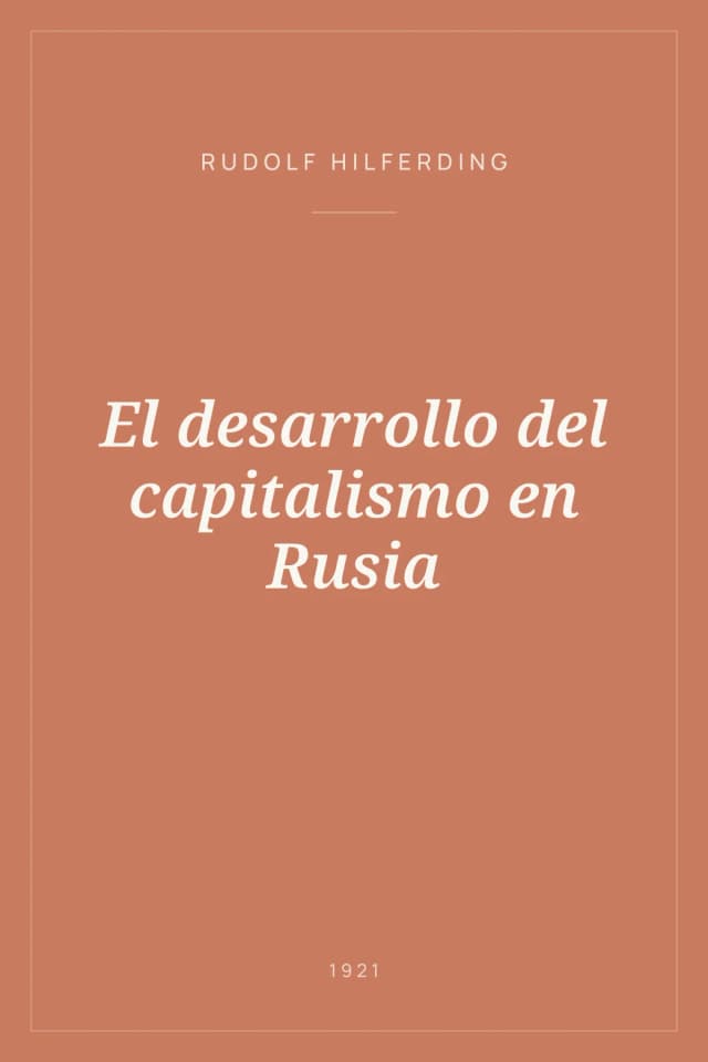 Portada de El desarrollo del capitalismo en Rusia