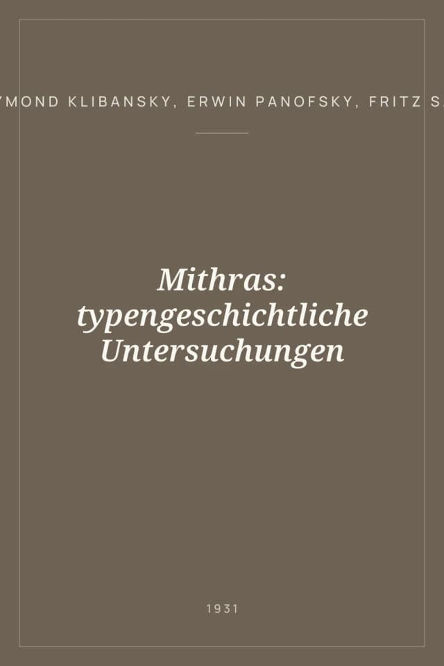 Portada de Mithras: typengeschichtliche Untersuchungen