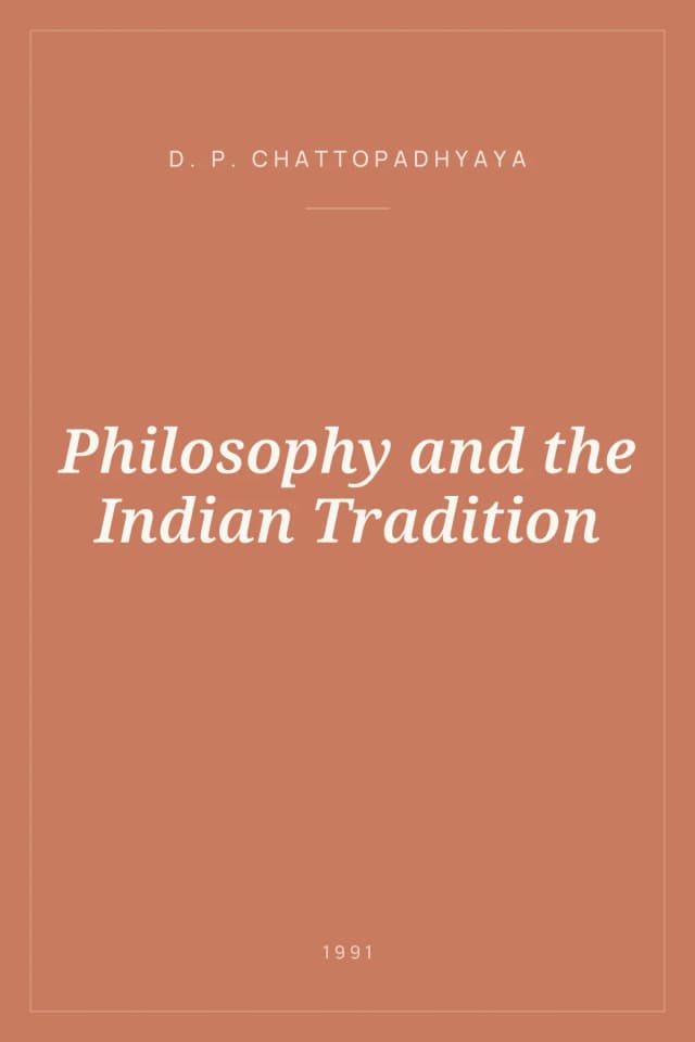 Portada de Philosophy and the Indian Tradition