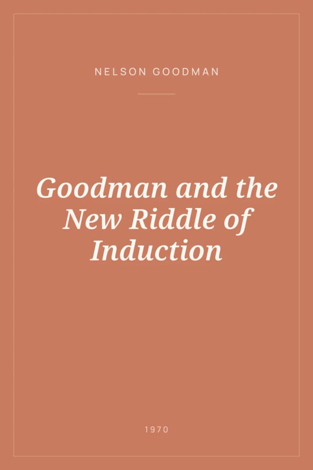 Portada de Goodman and the New Riddle of Induction