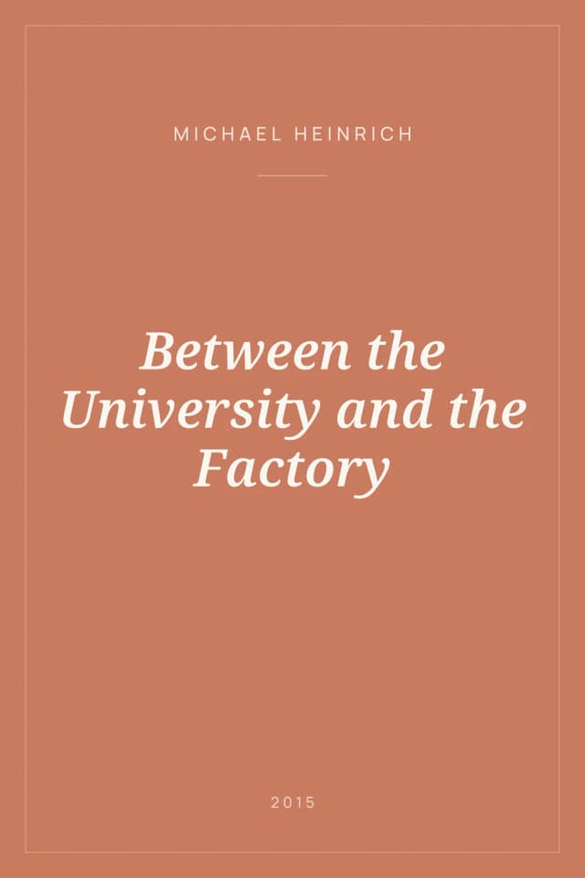 Portada de Between the University and the Factory