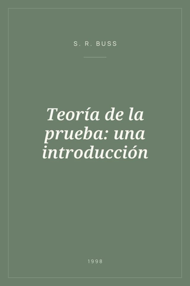 Portada de Teoría de la prueba: una introducción