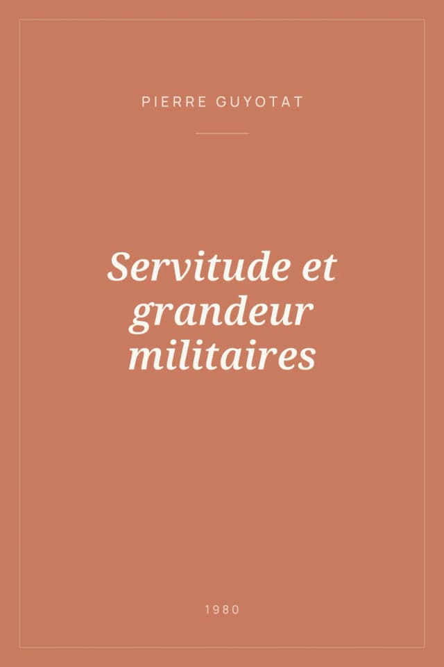Portada de Servitude et grandeur militaires