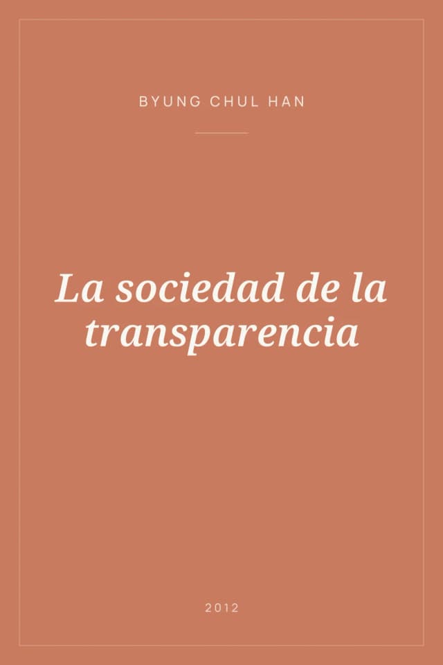 Portada de La sociedad de la transparencia