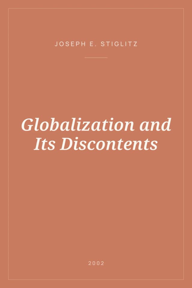 Portada de Globalization and Its Discontents
