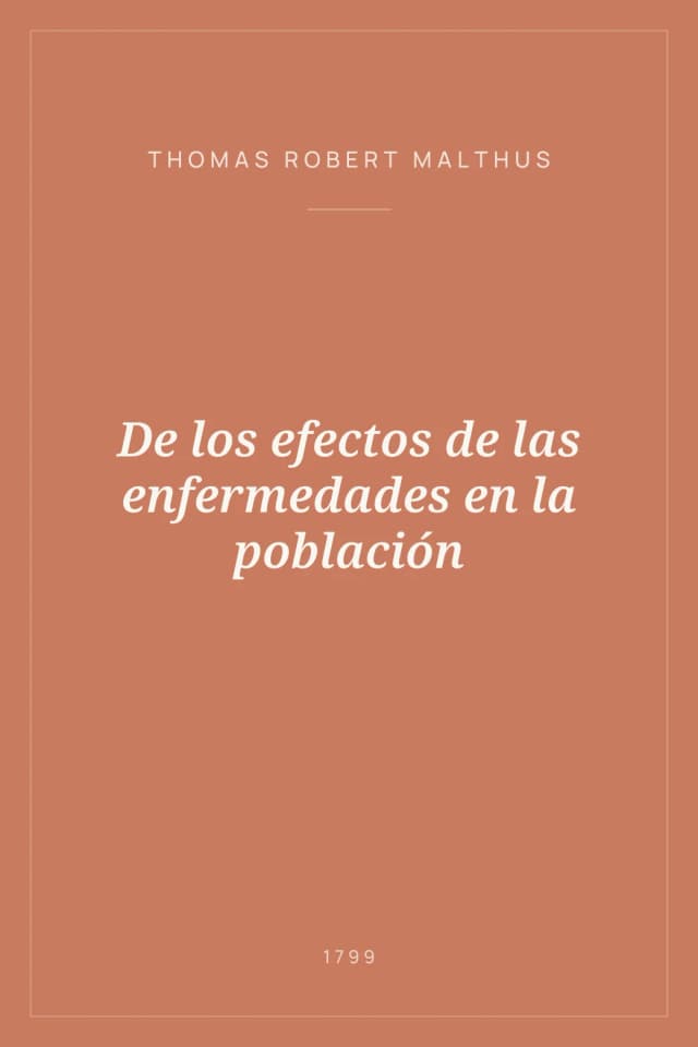 Portada de De los efectos de las enfermedades en la población