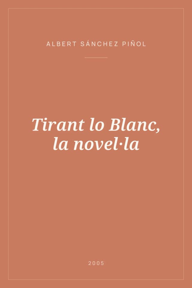 Portada de Tirant lo Blanc, la novel·la