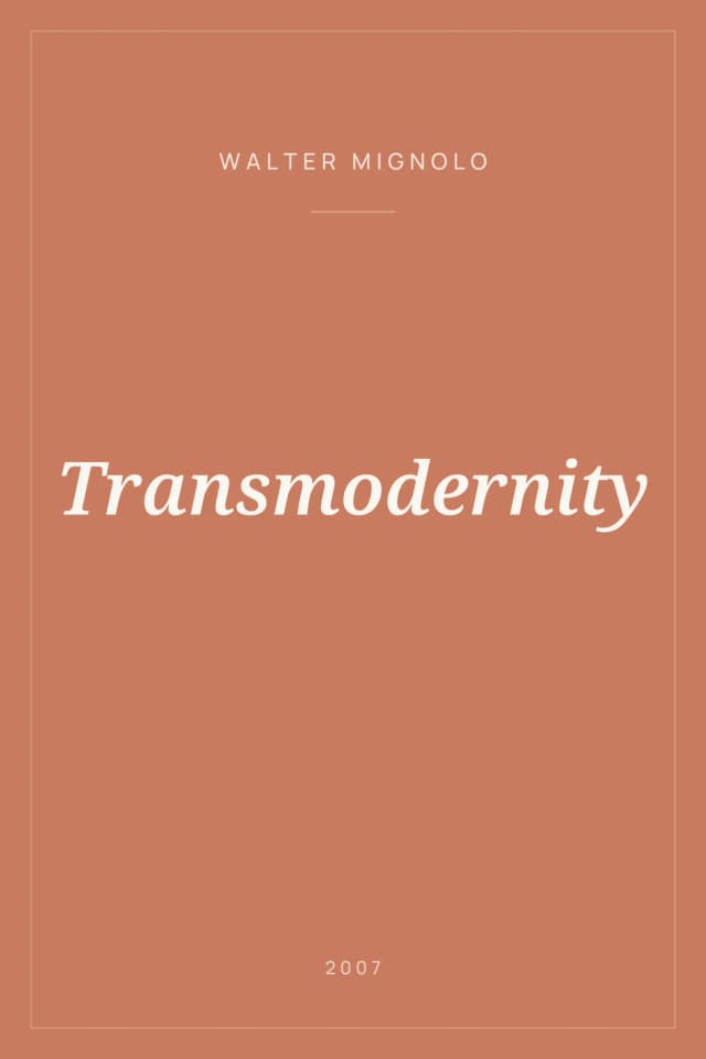 Portada de Transmodernity