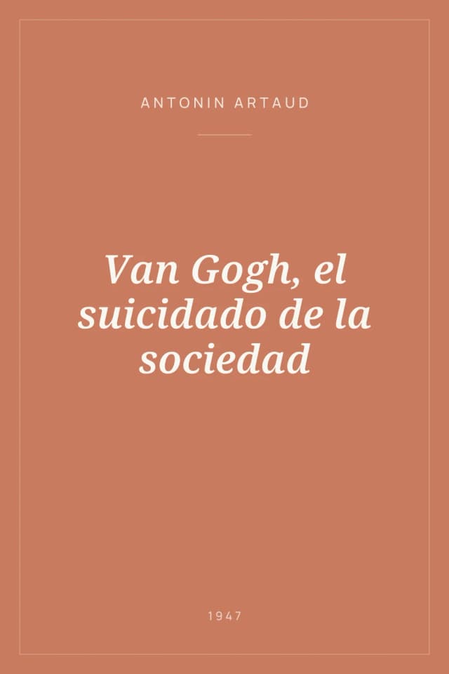 Portada de Van Gogh, el suicidado de la sociedad
