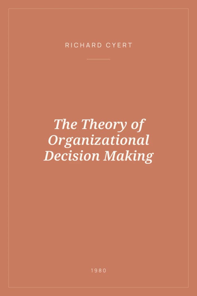 Portada de The Theory of Organizational Decision Making