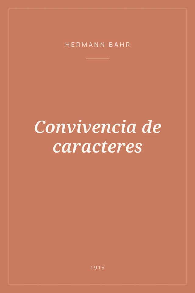 Portada de Convivencia de caracteres