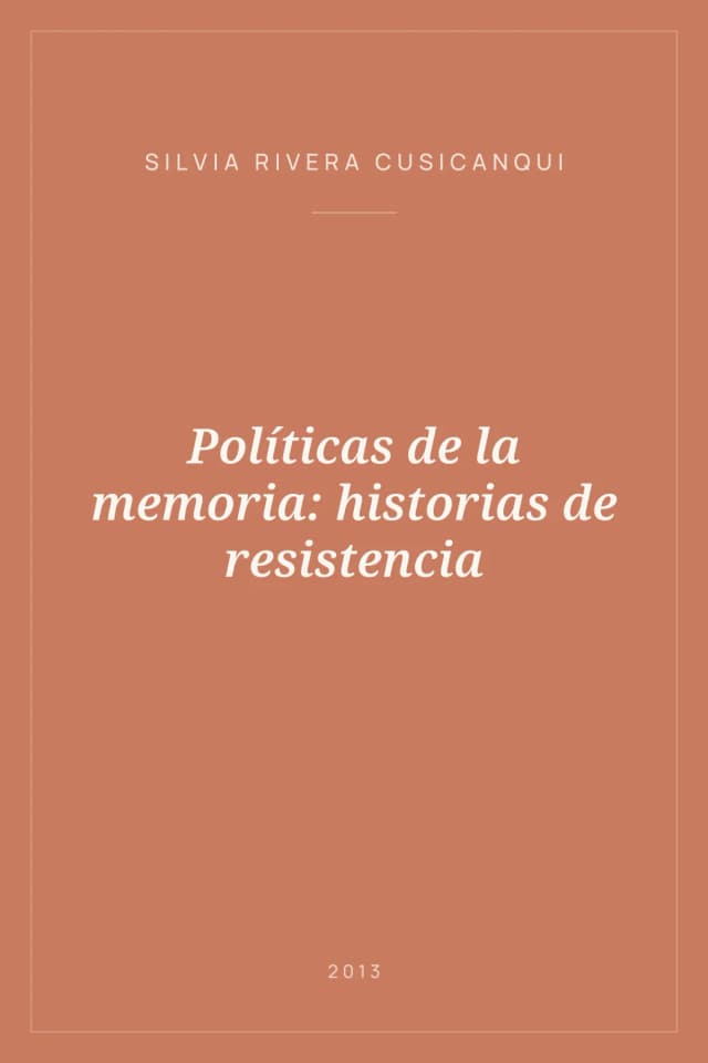 Portada de Políticas de la memoria: historias de resistencia