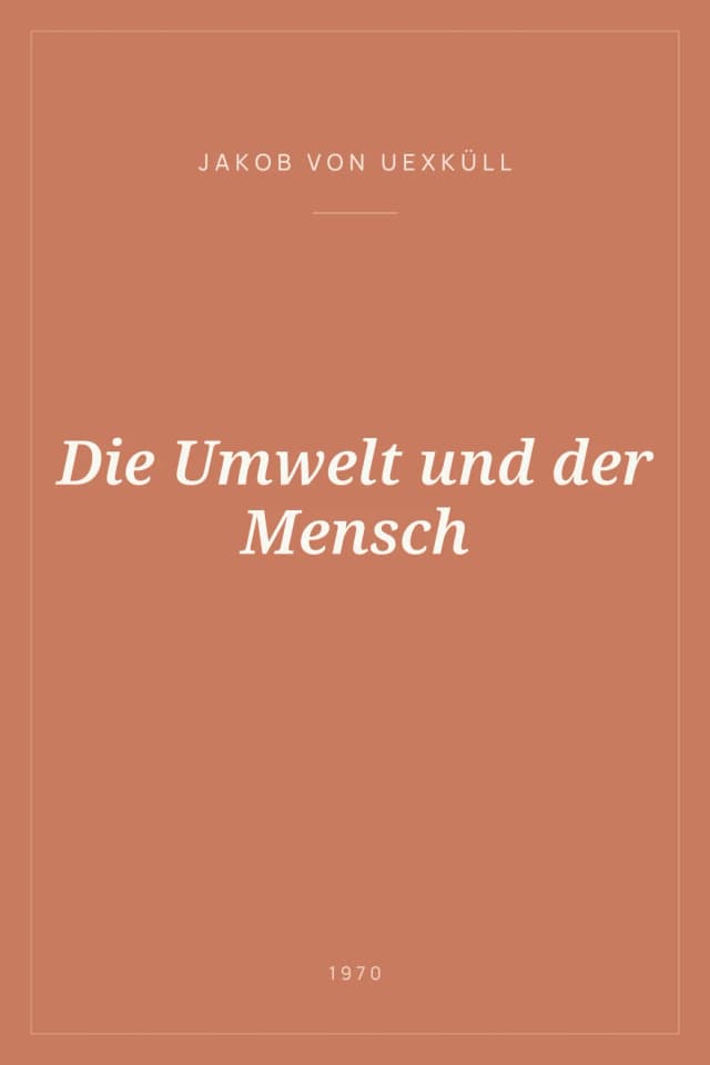 Portada de Die Umwelt und der Mensch