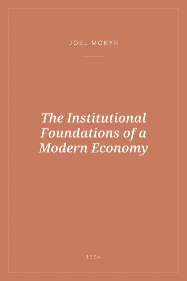 Portada de The Institutional Foundations of a Modern Economy