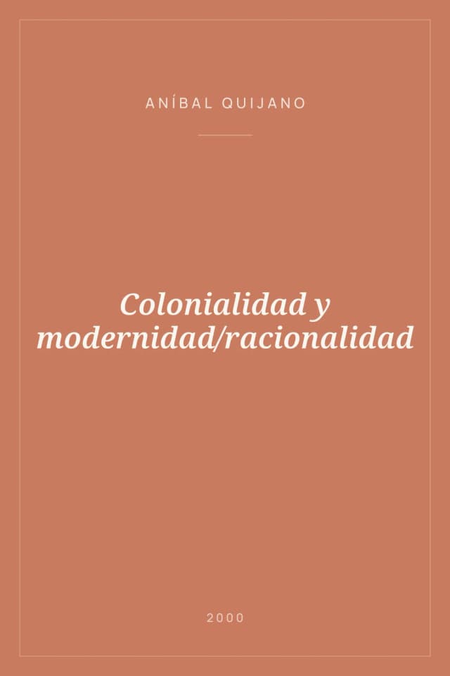 Portada de Colonialidad y modernidad/racionalidad