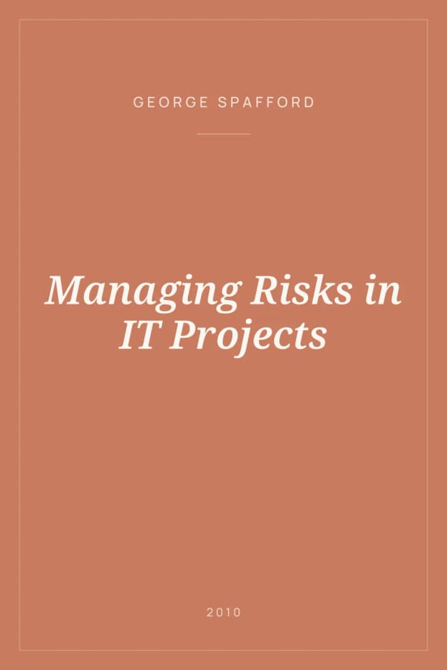 Portada de Managing Risks in IT Projects