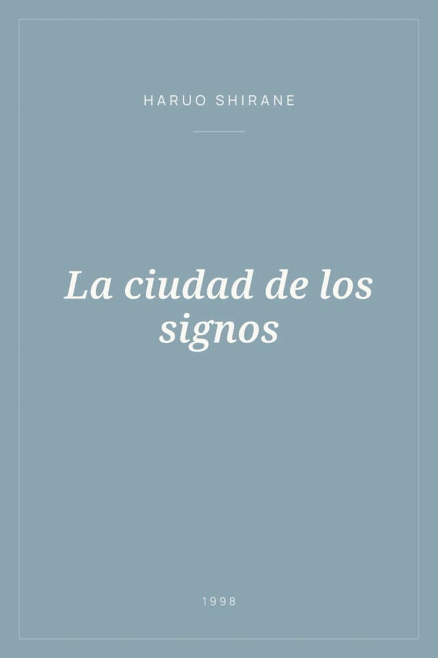 Portada de La ciudad de los signos