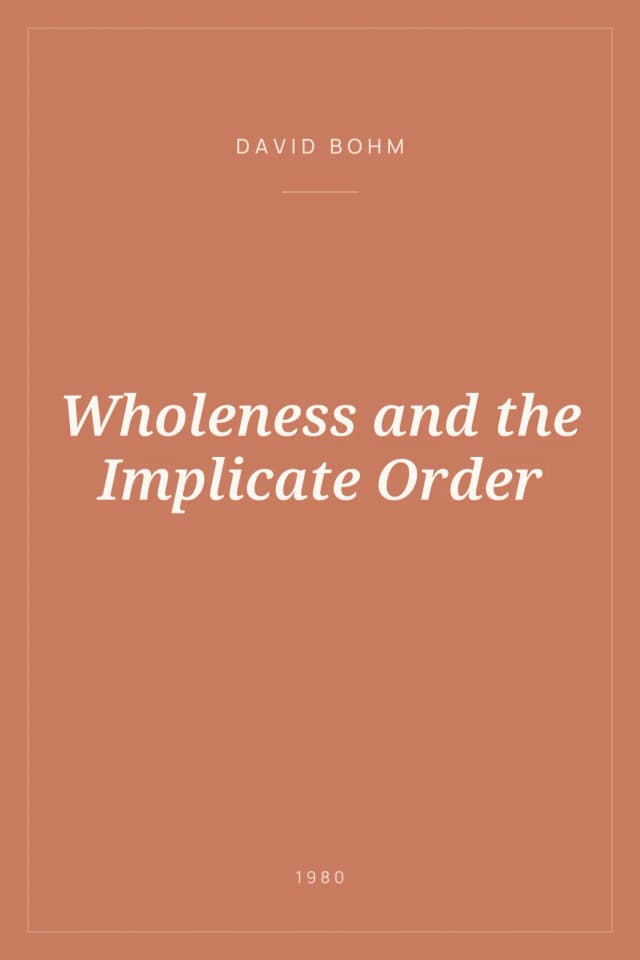 Portada de Wholeness and the Implicate Order