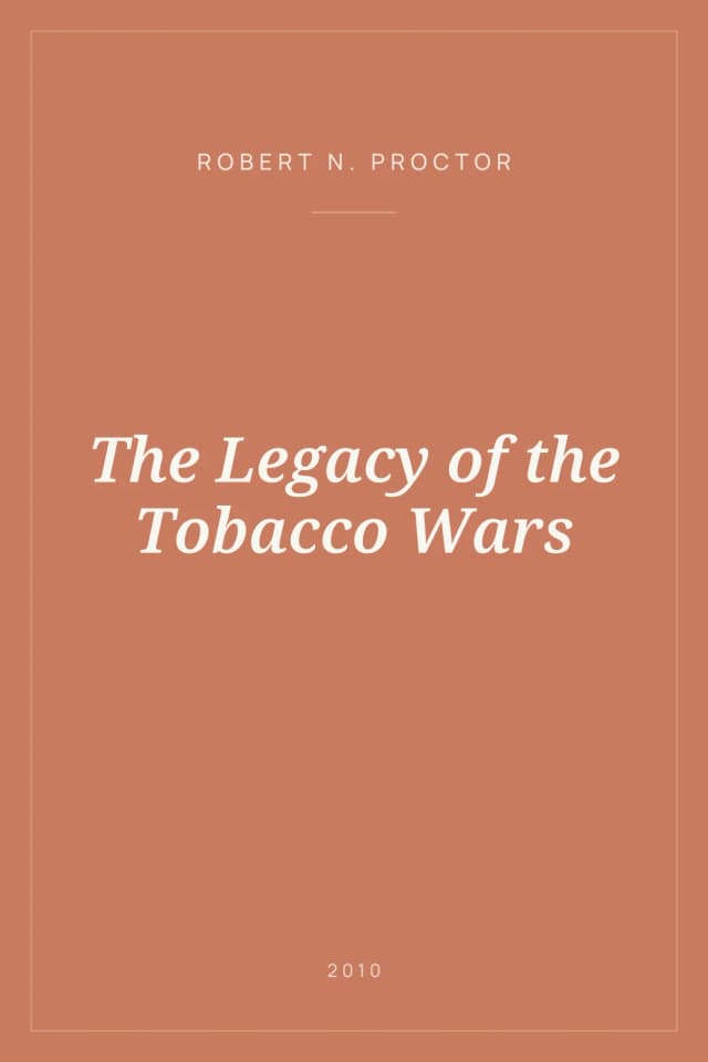 Portada de The Legacy of the Tobacco Wars