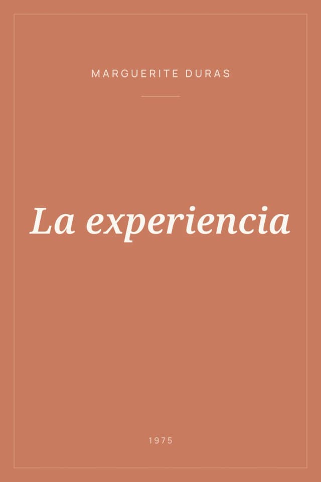 Portada de La experiencia