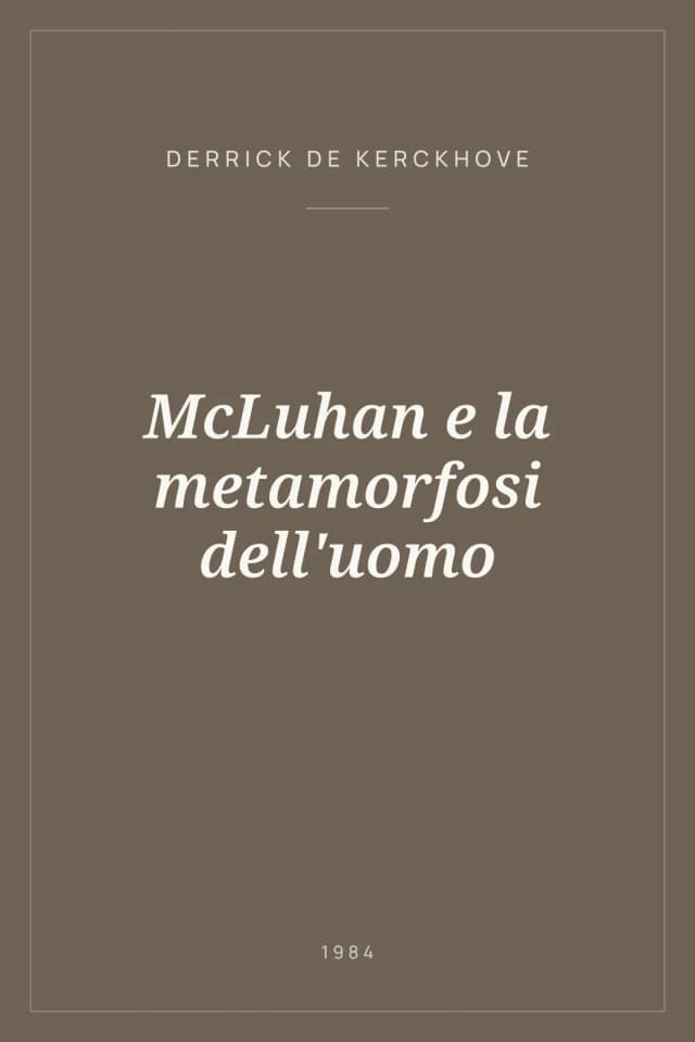 Portada de McLuhan e la metamorfosi dell'uomo