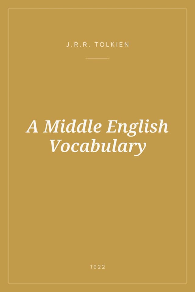 Portada de A Middle English Vocabulary