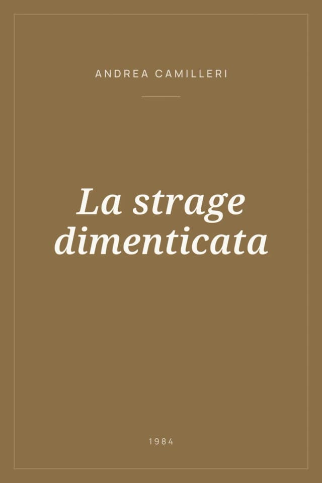 Portada de La strage dimenticata